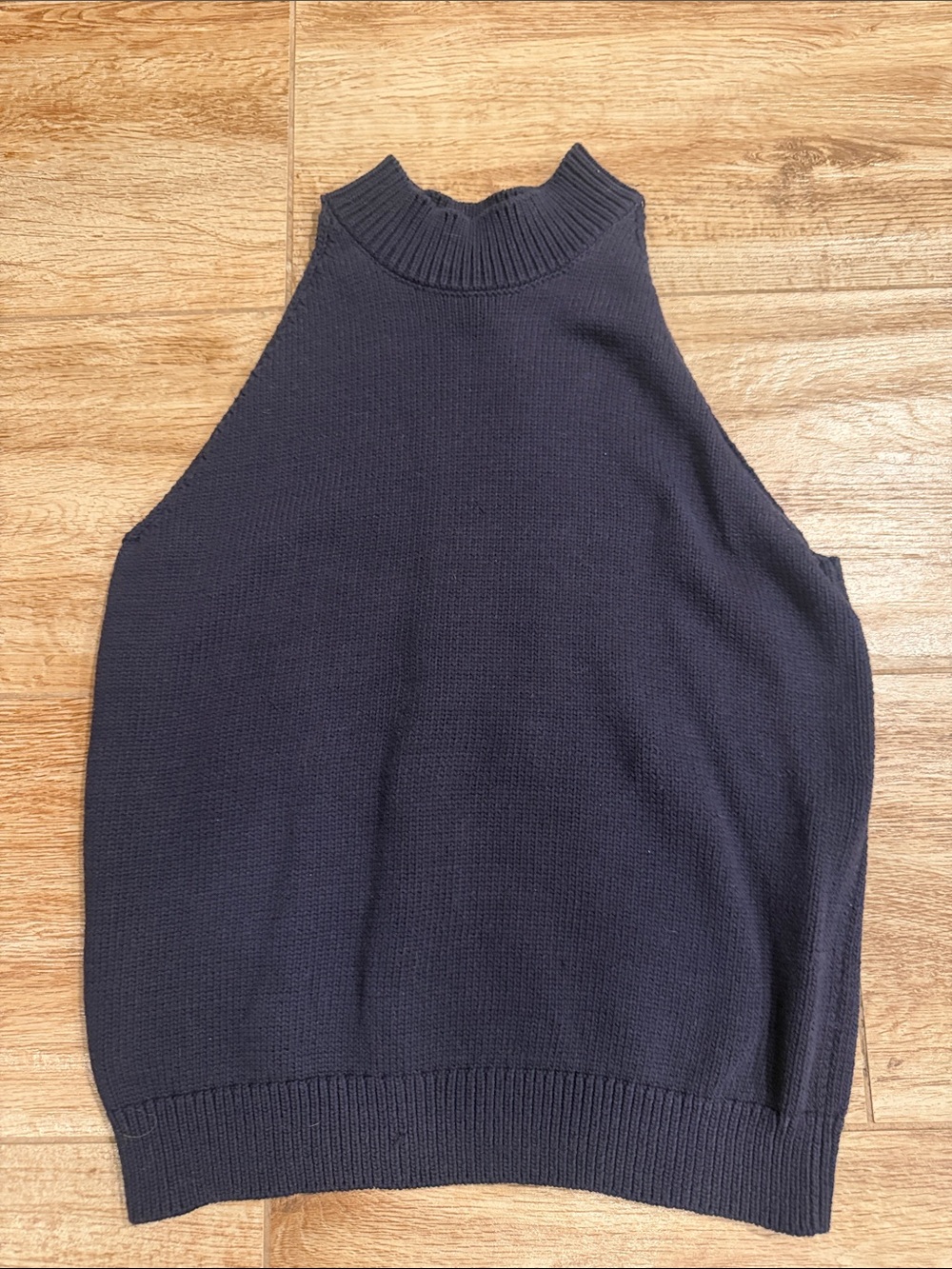 Ann Taylor Sleeveless Mock Neck Sweater Tank - Navy